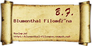 Blumenthal Filoména névjegykártya